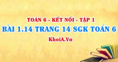 Bài 1.14 trang 14 SGK Toán 6 tập 1 Kết nối tri thức